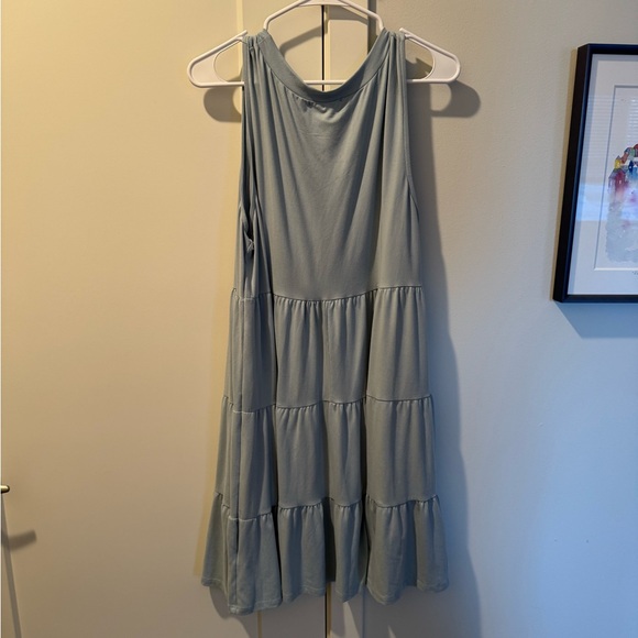 Chic Soul Light Blue Tiered Midi Dress - Picture 2 of 2